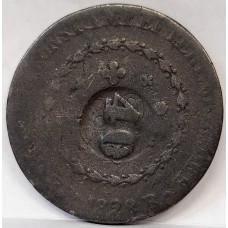 BRAZIL 1828 . FORTY 40 REIS COIN . HARD TO GET DATE